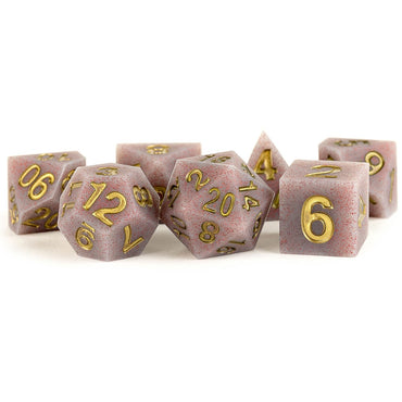 Sharp Edge Silicone Rubber Dice Set: Volcanic Soot