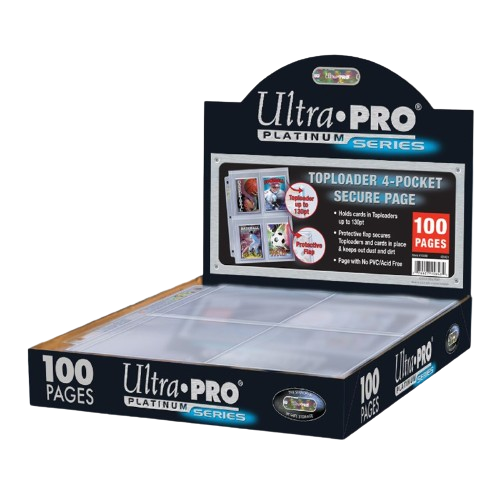 Ultra Pro Pages: Secure Platinum Page for Toploaders (4-Pocket) (1 Page)